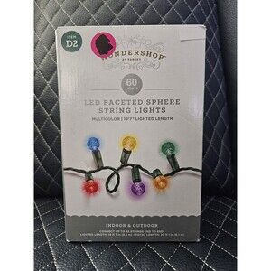 Wondershop LED Faceted Sphere String Lights 60-Multicolor Lights Indoor/Outdoor